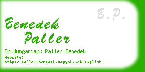 benedek paller business card